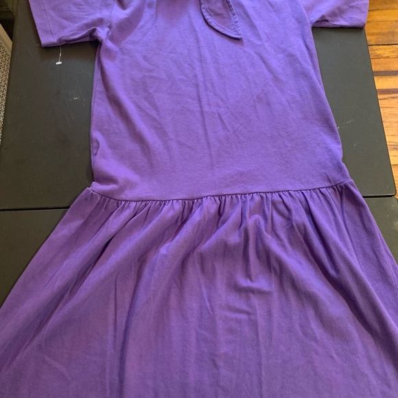 Land's End Girls Purple Short Sleeve Cotton Casual A Line Dress Medium - Picture 1 of 5